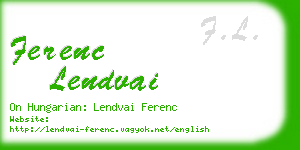 ferenc lendvai business card